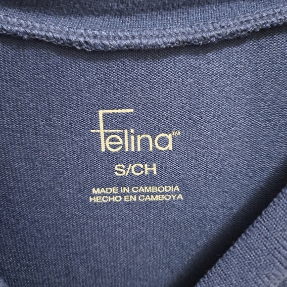 Felina Soft Knit Top Medieval Blue Women's Small Oversized Knit Loose Fit Shirt - Picture 8 of 12